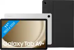 Coolblue Samsung Galaxy Tab A9 Plus 11 inch 6GB/128GB Wifi Zilver + Book Case Zwart aanbieding
