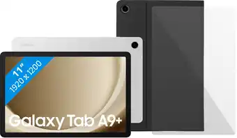 Coolblue Samsung Galaxy Tab A9 Plus 11 inch 8GB/256GB Wifi Zilver + Beschermpakket aanbieding