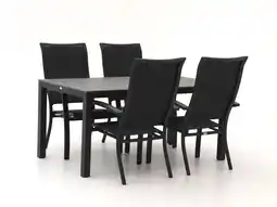 Kees Smit Bellagio Lugo/Fidenza 160cm dining tuinset 5-delig stapelbaar aanbieding
