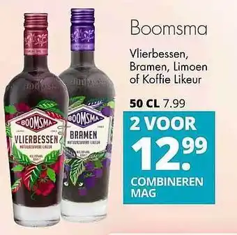 Mitra Boomsma vlierbessen, bramen, limoen of koffie likeur 50 cl aanbieding