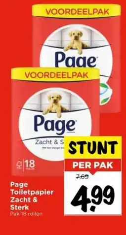 Vomar Voordeelmarkt Page Toiletpapier Zacht & Sterk aanbieding