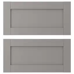 IKEA Twee grijze enhet ladefronten met plat design aanbieding