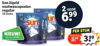 Kruidvat Sun liquid vaatwascapsules regular new aanbieding