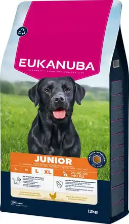 Pets Place Eukanuba Junior Large Breed - Hondenbrokken - Kip 12 kg aanbieding
