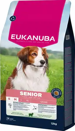 Pets Place Eukanuba Senior Small & Medium Breed - Hondenbrokken - Lam Rijst 12 kg aanbieding