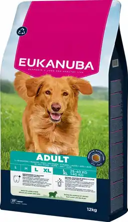 Pets Place Eukanuba Adult Large Breed - Hondenbrokken - Lam Rijst 12 kg aanbieding