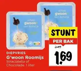 Vomar Voordeelmarkt DIEPVRIES G'woon Roomijs aanbieding