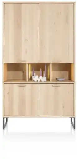 Henders & Hazel Castello, bergkast 123 cm - 4-deuren + 3-niches (+ LED) aanbieding