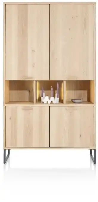 Henders & Hazel Castello, bergkast 123 cm - 4-deuren + 3-niches (+ LED) aanbieding