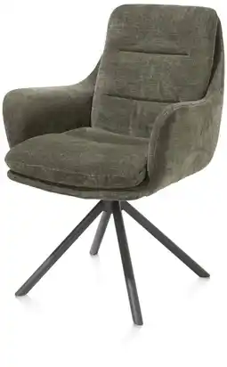 Henders & Hazel Mia, armstoel - draaibaar - graphiet frame - stof Livigno - Donkergroen aanbieding