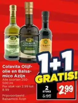 Vomar Voordeelmarkt Colavita Olijf olie en Balsa mico Azijn aanbieding
