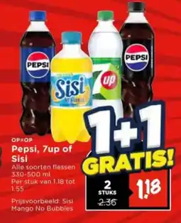 Vomar Voordeelmarkt Pepsi, 7up of Sisi aanbieding