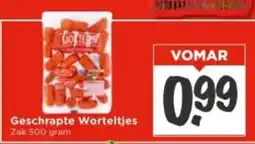 Vomar Voordeelmarkt Geschrapte Worteltjes aanbieding