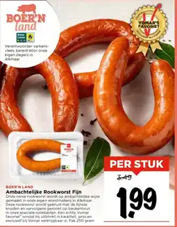 Vomar Voordeelmarkt BOER'N LAND Ambachtelijke Rookworst Fijn aanbieding