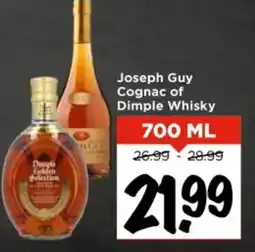Vomar Voordeelmarkt Joseph Guy Cognac of Dimple Whisky aanbieding