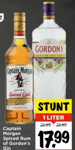 Vomar Voordeelmarkt Captain Morgan Spiced Rum of Gordon's Gin aanbieding