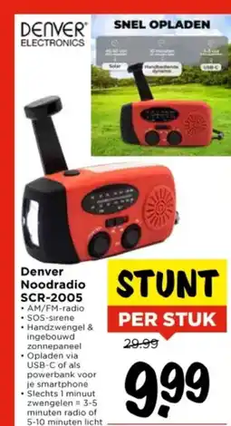 Vomar Voordeelmarkt Denver Noodradio SCR-2005 aanbieding