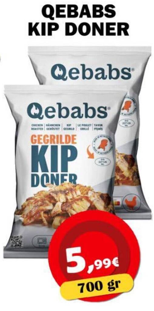 Qebabs kip doner 700 g aanbieding bij Avantage Supermarkt