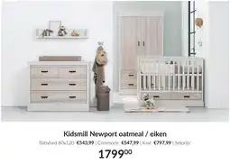 Babypark Kidsmill Newport oatmeal / eiken aanbieding