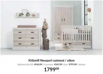 Babypark Kidsmill Newport oatmeal / eiken aanbieding