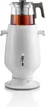 Bol.com Arzum Ehlikeyf Samovar | Wit - Turkse Theemachine - 3.5 + 1.2 liter - Led-indicator - 2200 W aanbieding