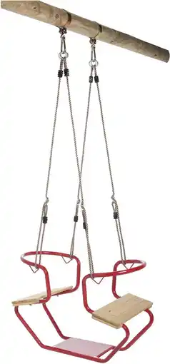 Bol.com Schommel duozit metaal+hout rood aanbieding