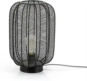 Praxis Furnilux - Tafellamp Carbo - Zwart metaal - Sfeervolle verlichting - 24x24 cm aanbieding