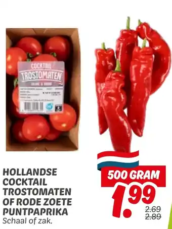 Dekamarkt Hollandse cocktail trostomaten of rode zoete puntpaprika aanbieding