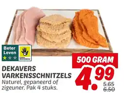 Dekamarkt Dekavers varkensschnitzels aanbieding