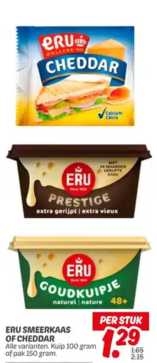 Dekamarkt Eru smeerkaas of cheddar aanbieding