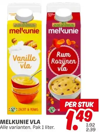 Dekamarkt Melkunie vla aanbieding