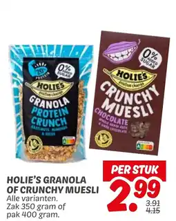 Dekamarkt Holie's granola of crunchy muesli aanbieding