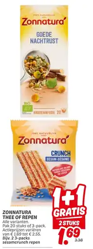 Dekamarkt Zonnatura thee of repen aanbieding