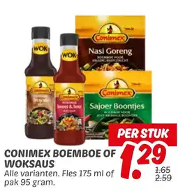 Dekamarkt Conimex boemboe of woksaus aanbieding