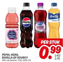 Dekamarkt Pepsi, hero, rivella of sourcy aanbieding