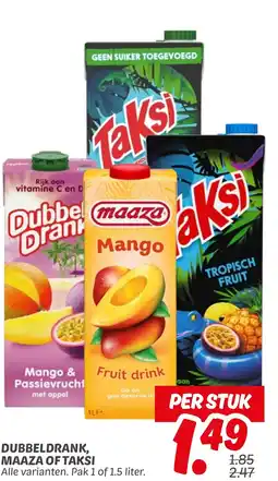 Dekamarkt Dubbeldrank, maaza of taksi aanbieding