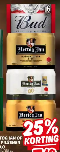 Dekamarkt Hertog Jan of Bud Pilsener of 0.0 aanbieding