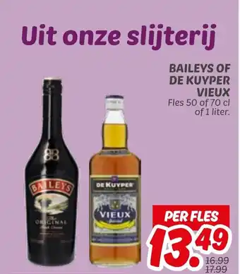 Dekamarkt Baileys of de kuyper vieux aanbieding