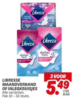 Dekamarkt Libresse maandverband of inlegkruisjes aanbieding