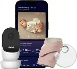 Coolblue Owlet Cam 2 + Dream Sock Dusty Rose OW-DSDUO-RO aanbieding