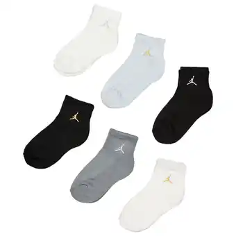 Foot Locker Jordan Kids Ankle 6 Pack Sokken Unisex - Grijs - Maat 31 - 34 aanbieding