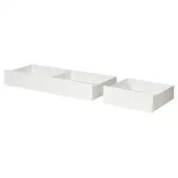 IKEA Twee witte opberglades onder het bed, een smalle en een brede aanbieding