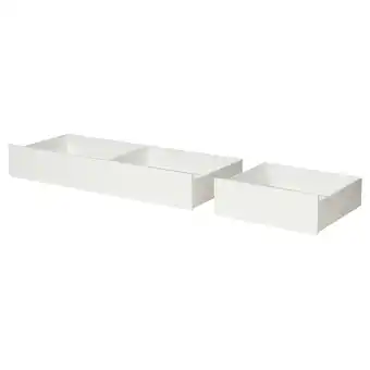 IKEA Twee witte opberglades onder het bed, een smalle en een brede aanbieding