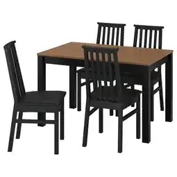 IKEA Ålhult / Ålhult Tafel en 4 stoelen, zwart/bruin/bomstad zwart zwart, 120x80 cm aanbieding