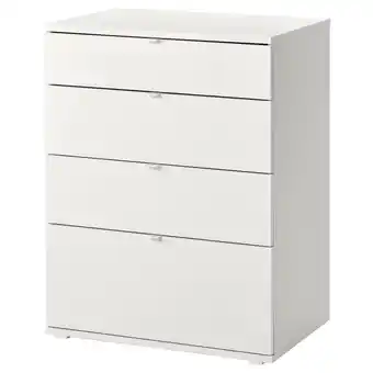 IKEA Vihals witte ladekast, modern design, 4 lades, veiligheidsvoorziening aanbieding