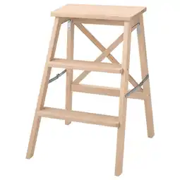 IKEA Beige opklapbare trapladder met metalen scharnieren aanbieding