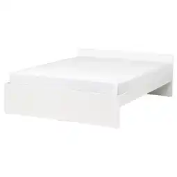 IKEA Modern wit vihals bedframe, minimalistisch design, strakke lijnen, kleine opbergmogelijkheden aanbieding