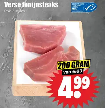 Dirk Verse tonijnsteaks aanbieding