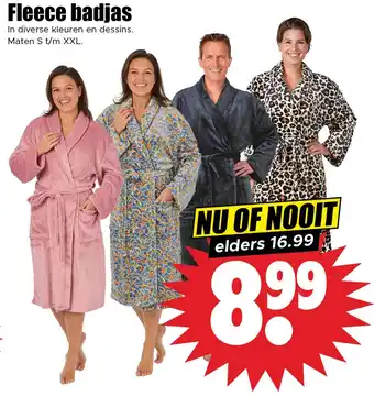 Dirk Fleece badjas aanbieding