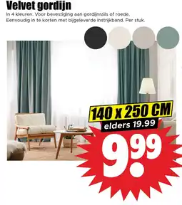 Dirk Velvet gordijn aanbieding